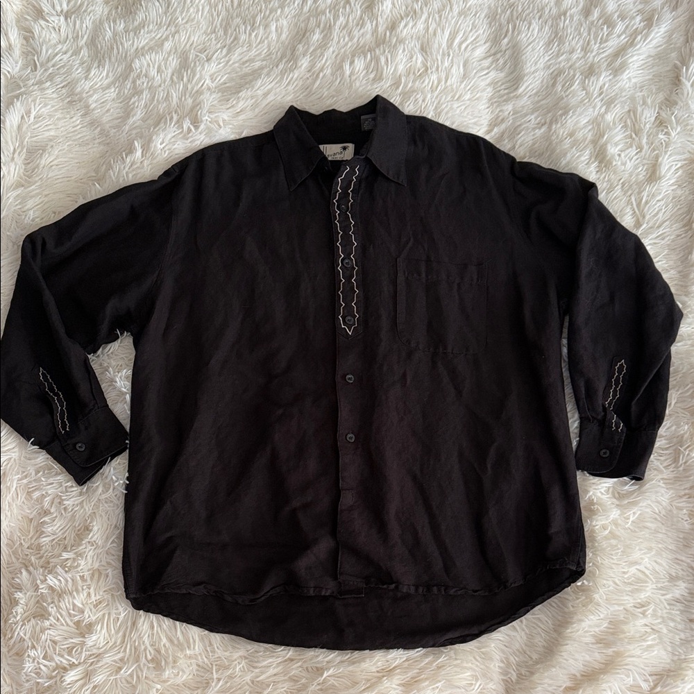 Havana Shirt Co. Men's Black Casual Button Down Shirt
